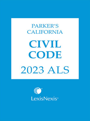 cover image of Parker's California Civil Code ALS